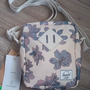 NWT Herschel Supply Company Floral Crossbody Bag - Cream and Blue